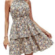 Summer Printed Halter Dress Fashion Boho Backless Ruffled A-Line Beach Dresses For Womens Clothing - EX-STOCK CANADA