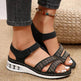 Summer Rhinestone Wedges Sandals Casual Sports Air Cushion Bottom Beach Shoes For Women Roman Sandals - EX-STOCK Canada