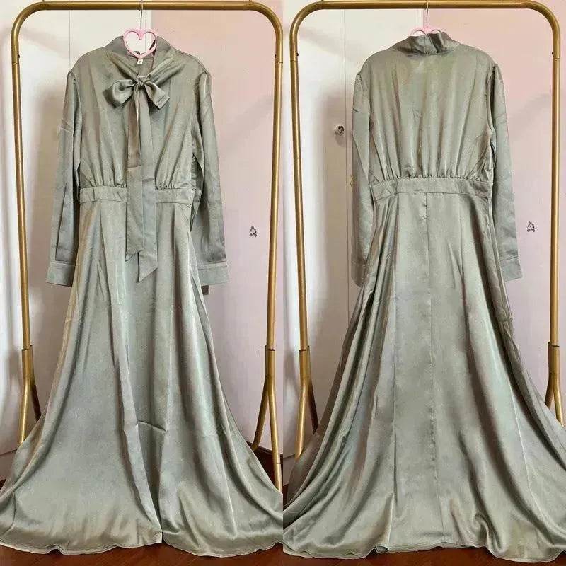 Satin Abaya Dress for Beautiful Muslim Arab Dubai Turkey Middle Eastern Women Party Abaya - EX-STOCK Canada