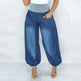 Summer Thin Loose Wide-leg Pants Harem Pants Elastic Waist Denim Trousers Women - EX-STOCK Canada