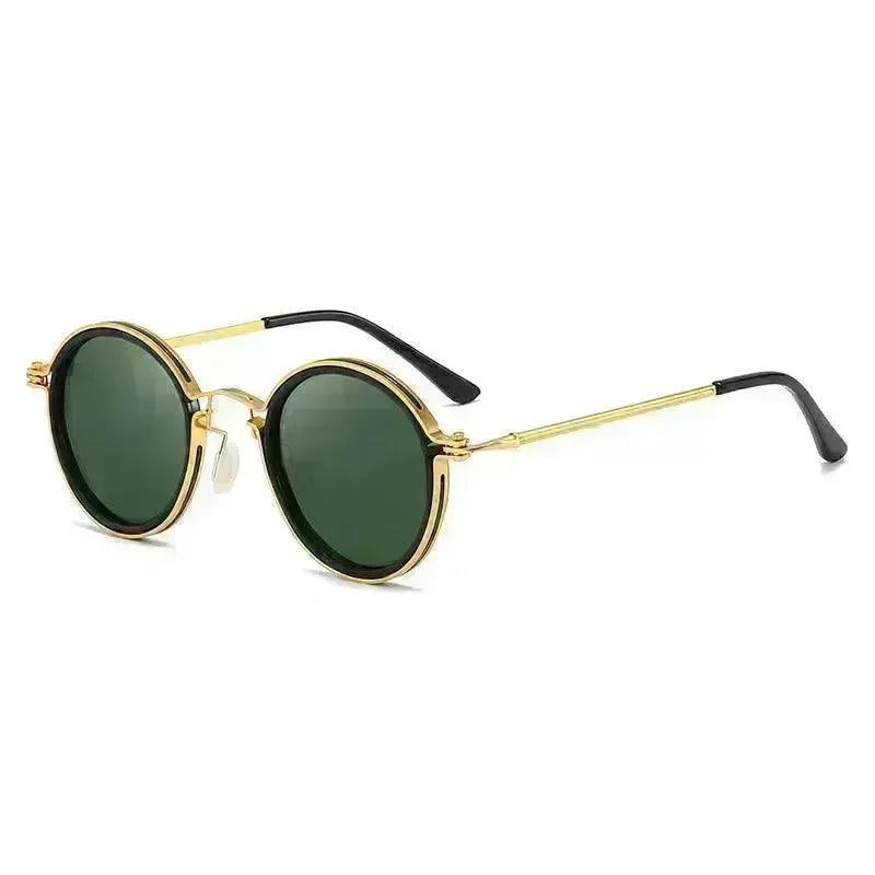 Sunscreen Retro Style Round Frame Metal Sunglasses - EX-STOCK CANADA