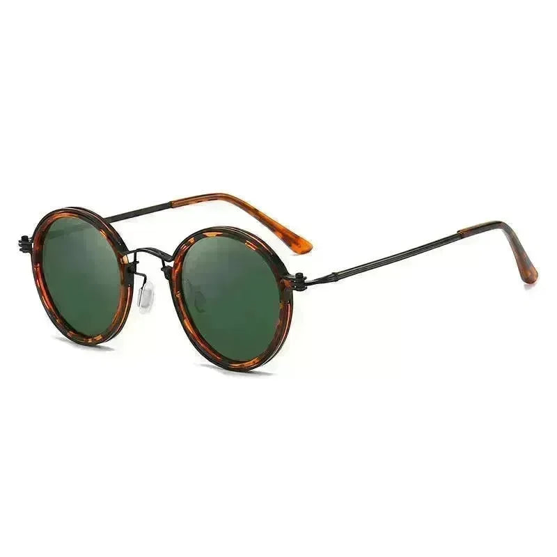 Sunscreen Retro Style Round Frame Metal Sunglasses - EX-STOCK CANADA