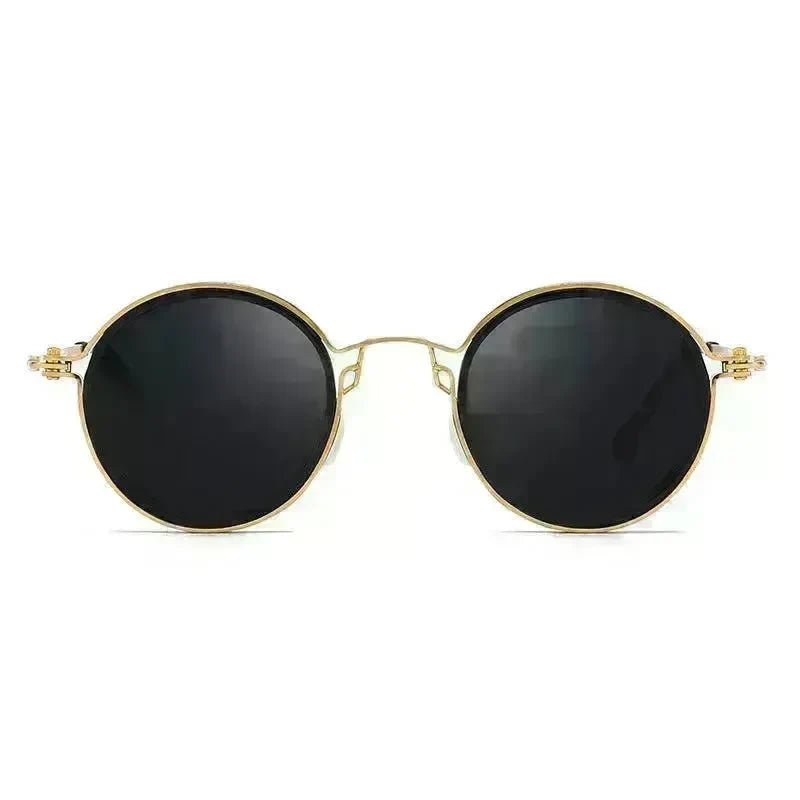 Sunscreen Retro Style Round Frame Metal Sunglasses - EX-STOCK CANADA