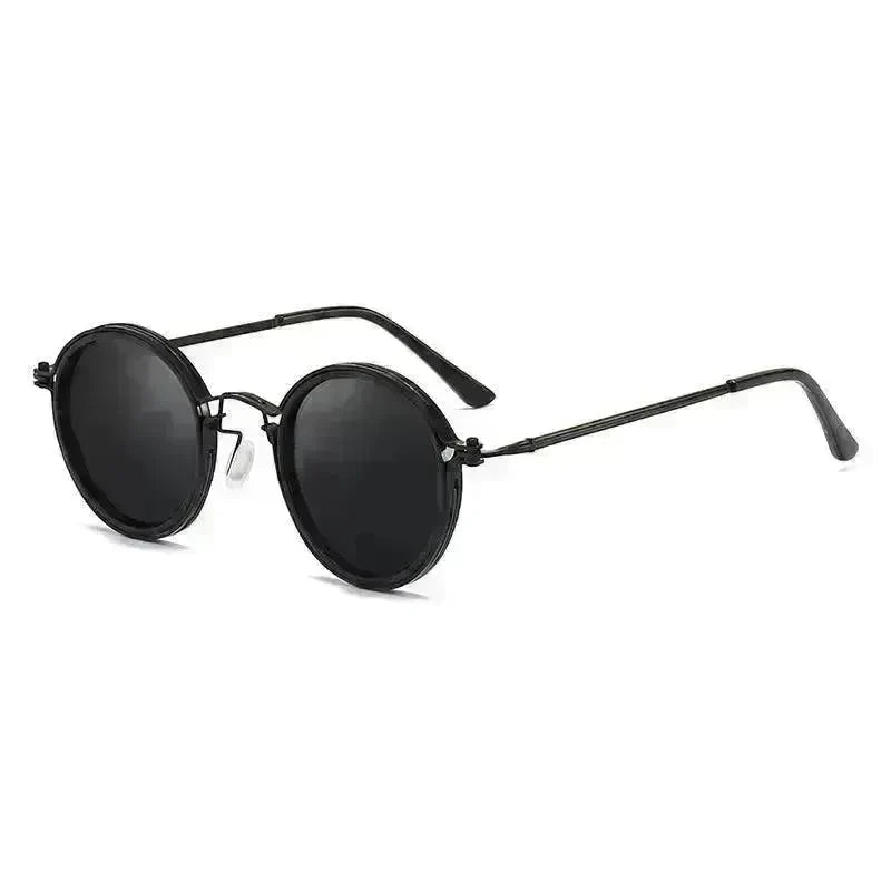 Sunscreen Retro Style Round Frame Metal Sunglasses - EX-STOCK CANADA