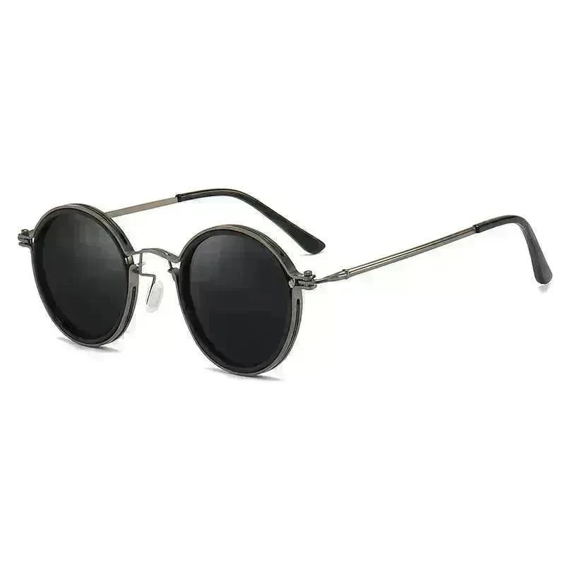 Sunscreen Retro Style Round Frame Metal Sunglasses - EX-STOCK CANADA