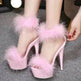 Super High Heel Plush Sandals Women's Thin Heel - EX-STOCK Canada