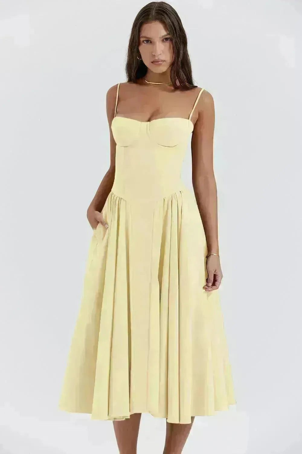 Suspender Dress Summer Elegant Low-cut Slim Backless Sling Dress For Women Clothing Party Evening - EX-STOCK CANADA