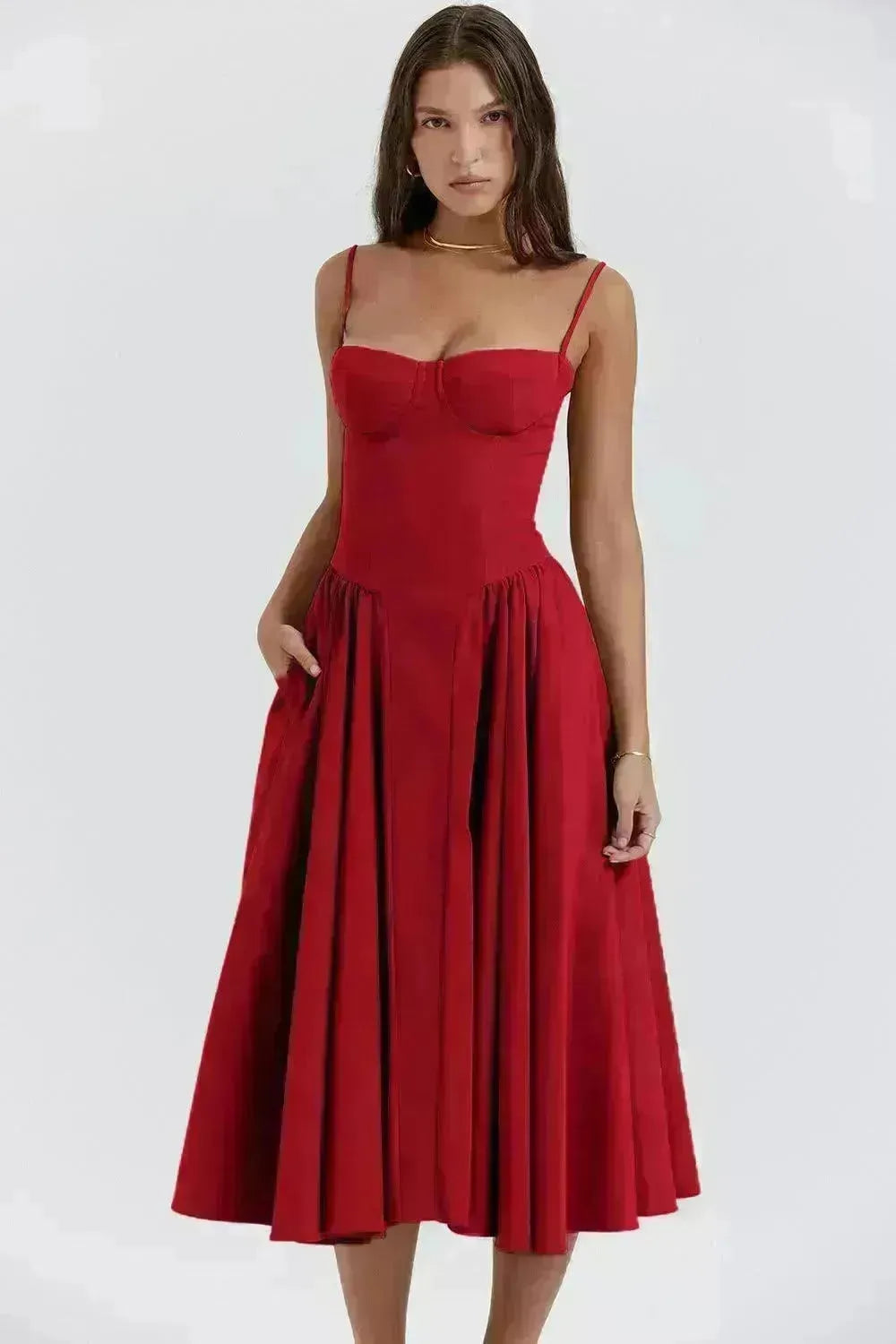 Suspender Dress Summer Elegant Low-cut Slim Backless Sling Dress For Women Clothing Party Evening - EX-STOCK CANADA