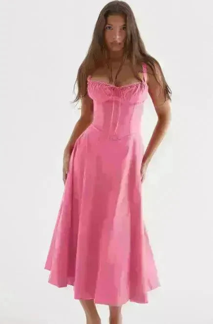 Suspender Dress Summer Elegant Low-cut Slim Backless Sling Dress For Women Clothing Party Evening - EX-STOCK CANADA