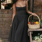 Suspender Dress Summer Elegant Low-cut Slim Backless Sling Dress For Women Clothing Party Evening - EX-STOCK CANADA
