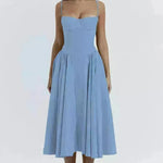 Suspender Dress Summer Elegant Low-cut Slim Backless Sling Dress For Women Clothing Party Evening - EX-STOCK CANADA