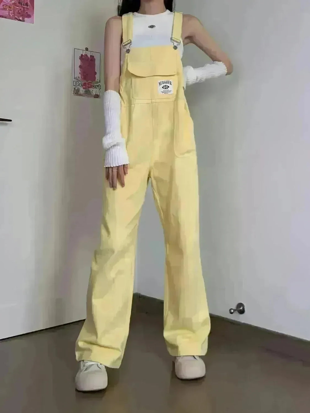 Suspender Pants High Waist Loose Straight Slimming Women - EX-STOCK CANADA