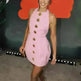 Sweet Sleeveless Backless Dress With Rose Button Design Summer Street Fashion Mini Dresses Women - EX-STOCK CANADA