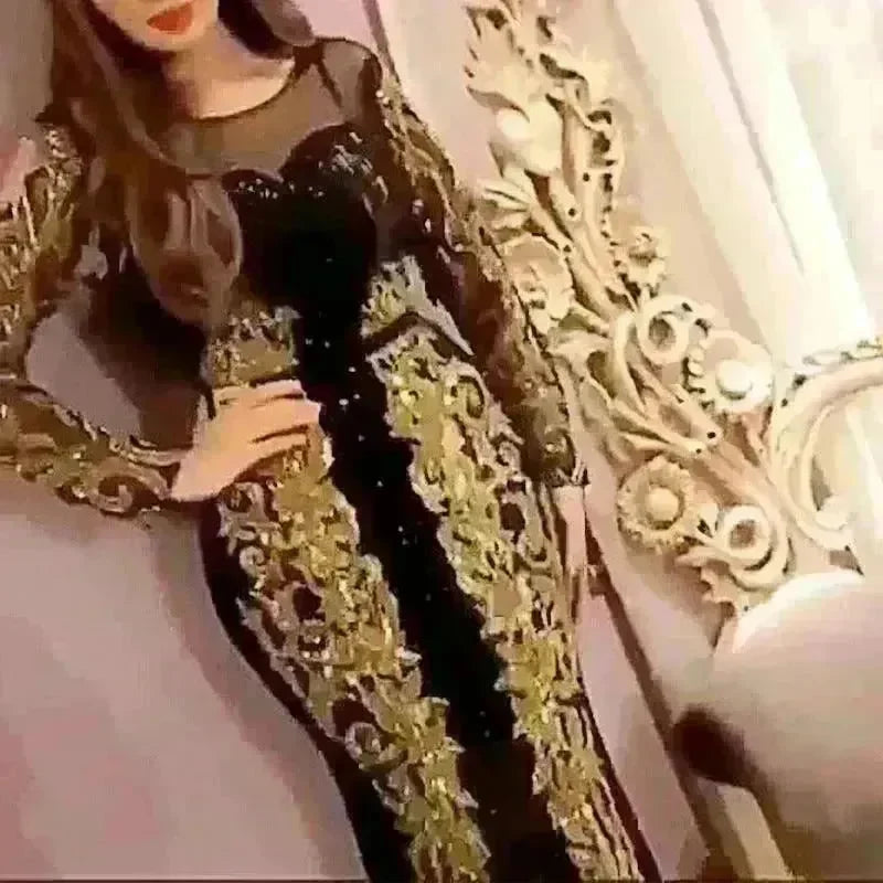 Temperament Commute Long Sleeve Sequins Dress - EX-STOCK CANADA