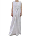 Temperament commute Middle East Arab Dubai Abaya Dress White Sleeveless Pleated Bottoming Vest Lined Dress - EX-STOCK Canada
