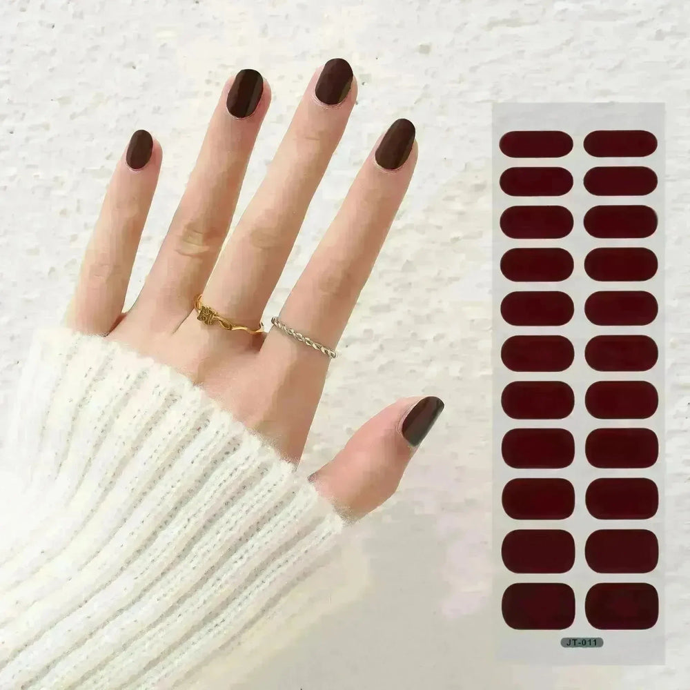 Thermal Semi-curing Nail Beauty Full Stickers Phototherapy Gel Semi Cured Gel Nail Sticker - EX-STOCK CANADA