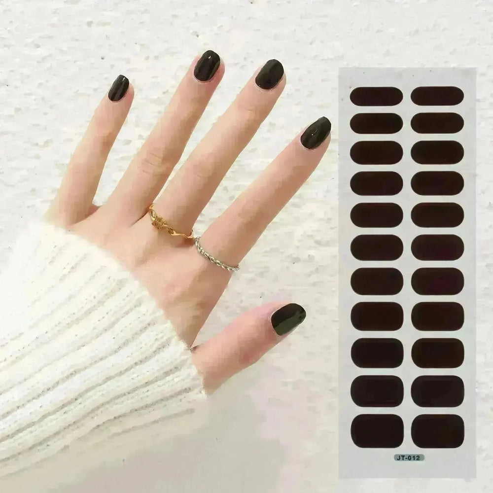 Thermal Semi-curing Nail Beauty Full Stickers Phototherapy Gel Semi Cured Gel Nail Sticker - EX-STOCK CANADA