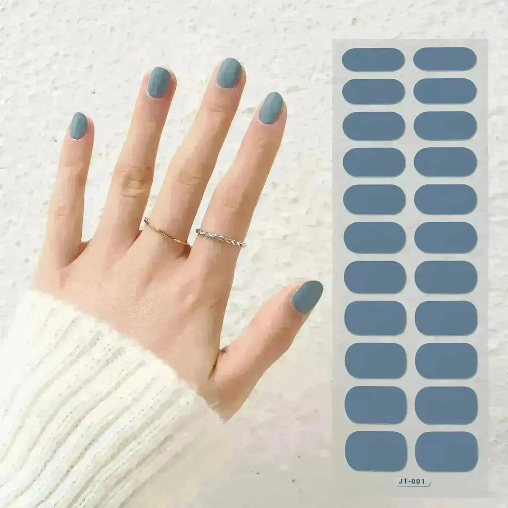 Thermal Semi-curing Nail Beauty Full Stickers Phototherapy Gel Semi Cured Gel Nail Sticker - EX-STOCK CANADA