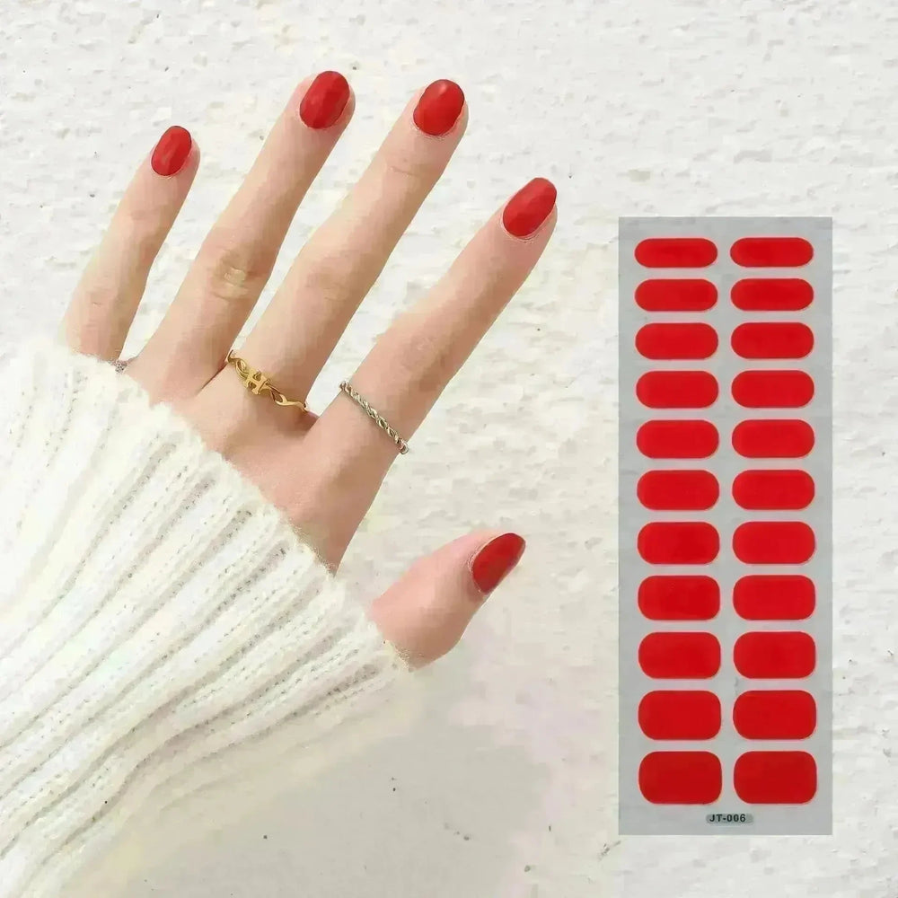 Thermal Semi-curing Nail Beauty Full Stickers Phototherapy Gel Semi Cured Gel Nail Sticker - EX-STOCK CANADA