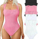 Thread Square Neck Jumpsuit Sleeveless Slim Fit Tank Top Summer Shapewear - EX-STOCK CANADA