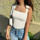 Thread Square Neck Jumpsuit Sleeveless Slim Fit Tank Top Summer Shapewear - EX-STOCK CANADA