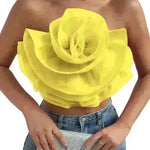 Three-dimensional Organza Flower Small Sling Chest-wrapped Vest - EX-STOCK CANADA