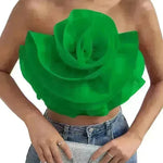 Three-dimensional Organza Flower Small Sling Chest-wrapped Vest - EX-STOCK CANADA