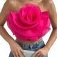 Three-dimensional Organza Flower Small Sling Chest-wrapped Vest - EX-STOCK CANADA