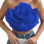 Three-dimensional Organza Flower Small Sling Chest-wrapped Vest - EX-STOCK CANADA