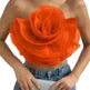 Three-dimensional Organza Flower Small Sling Chest-wrapped Vest - EX-STOCK CANADA