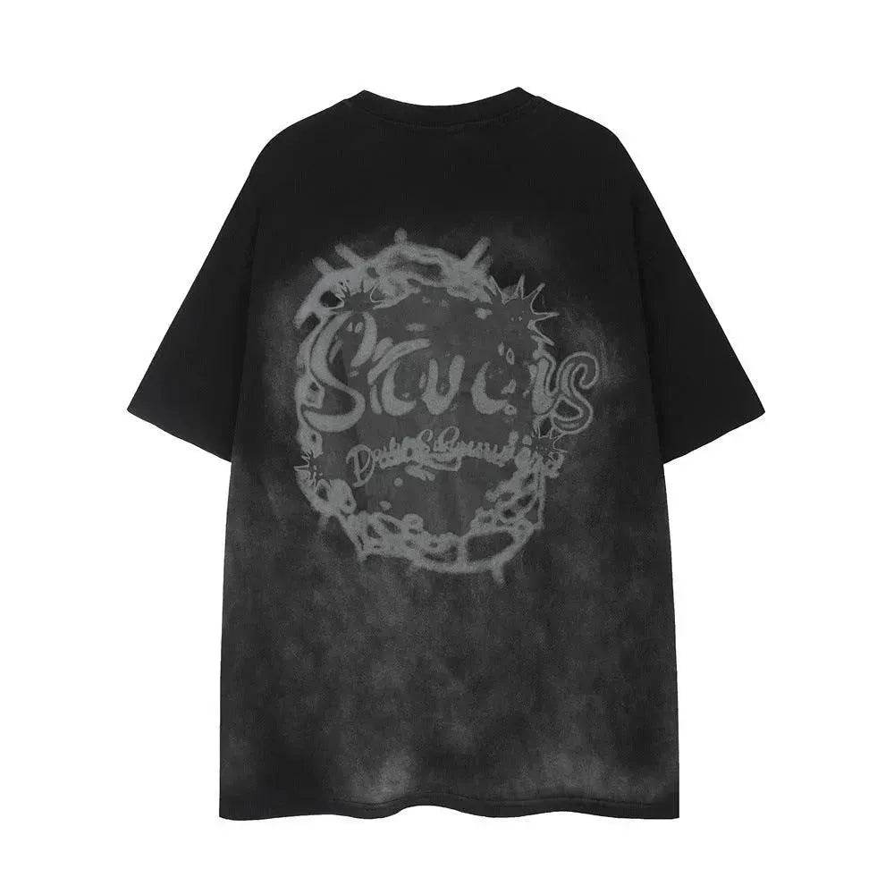 Tie-dye Gradient Short-sleeved T-shirt Idle Style - EX-STOCK Canada