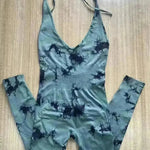 Tie-dyed Yoga Clothes Women's Peach Hip Raise Jumpsuit - EX-STOCK CANADA