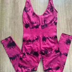 Tie-dyed Yoga Clothes Women's Peach Hip Raise Jumpsuit - EX-STOCK CANADA
