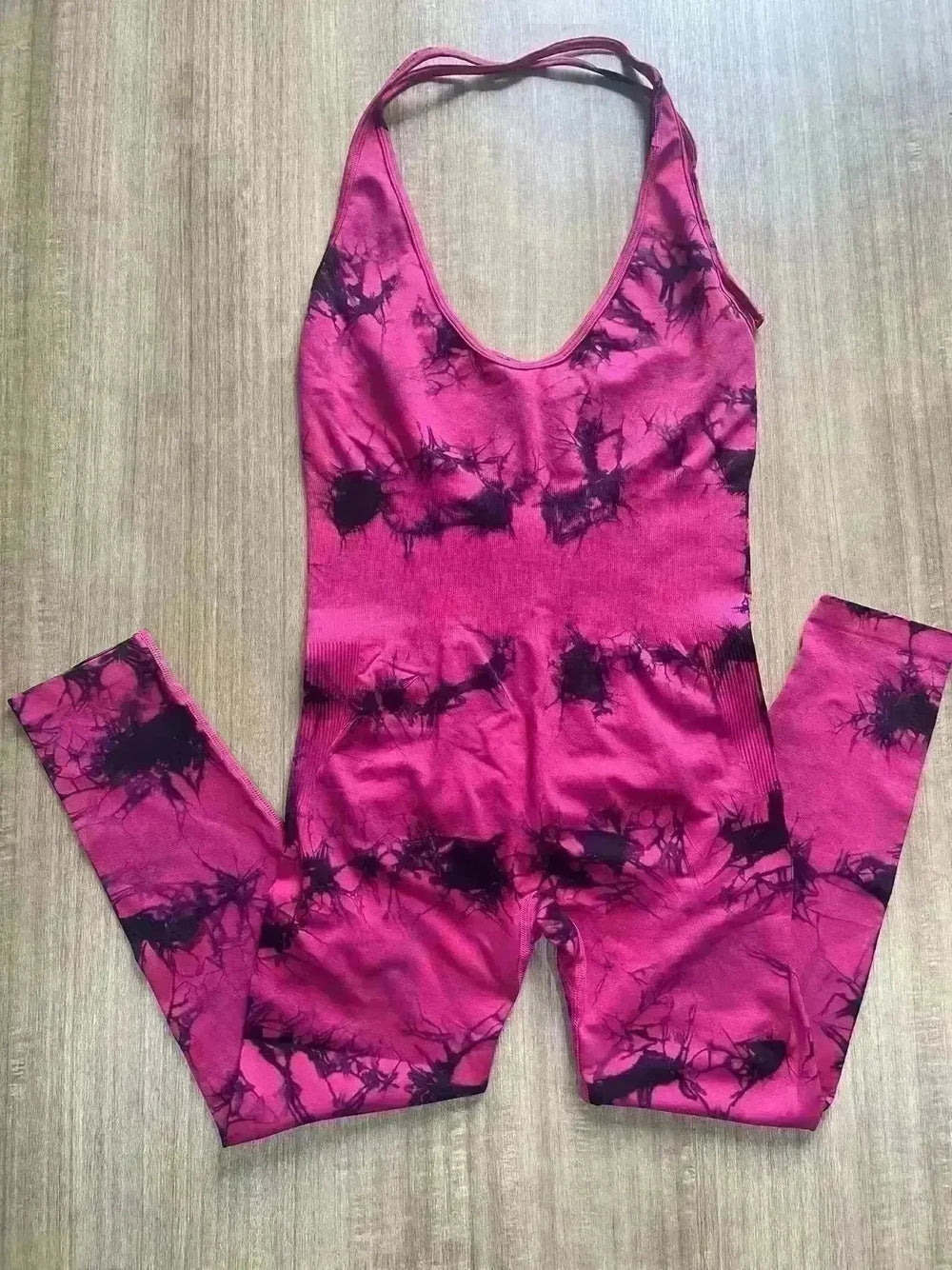 Tie-dyed Yoga Clothes Women's Peach Hip Raise Jumpsuit - EX-STOCK CANADA