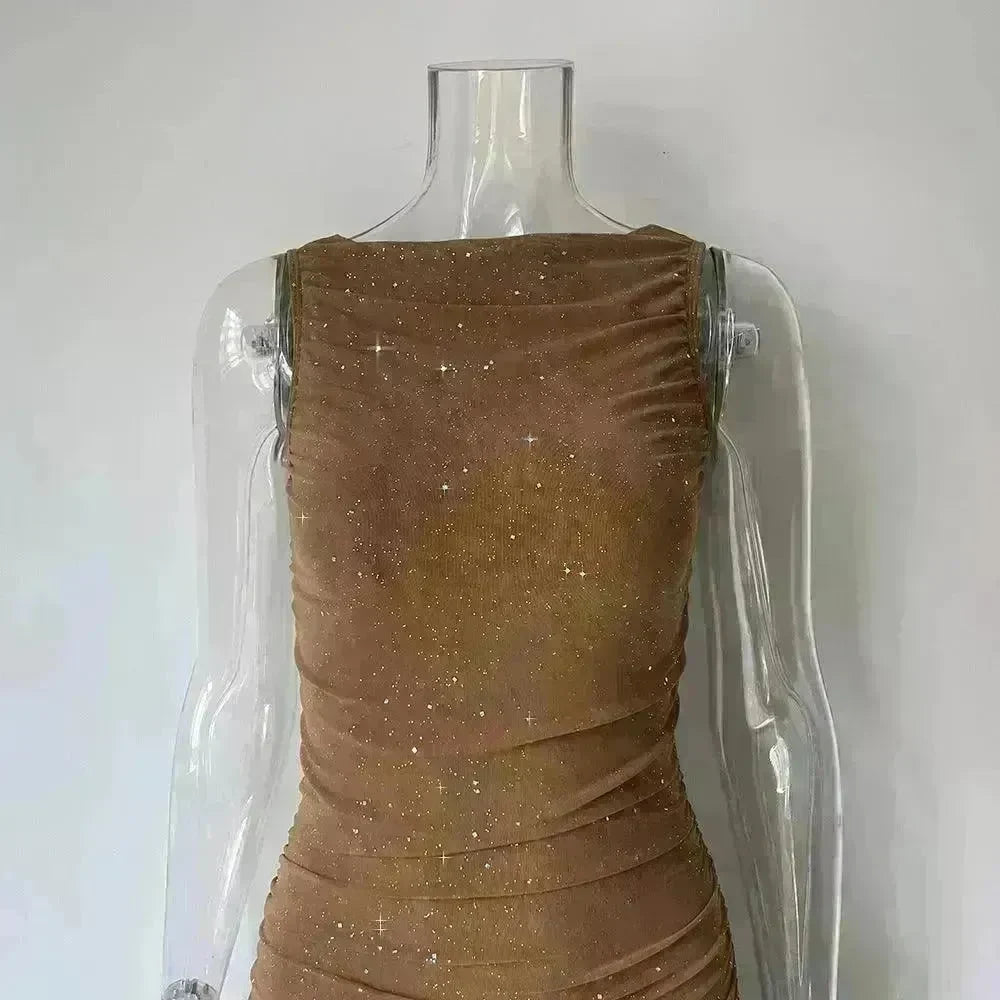 Tight Side Slit Pleated Party Party Dress Women - EX-STOCK CANADA