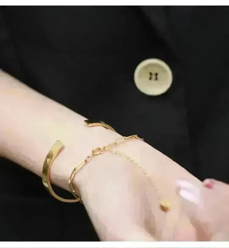 Titanium Steel Plated 18K Gold Star Bracelet for Women Gold Bracelet - EX-STOCK CANADA