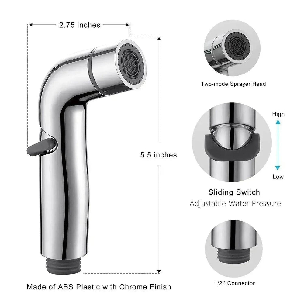 Toilet Spray Cleaner Stainless Steel Toilet Companion, Button Water Stop, Dual Function. - EX-STOCK Canada