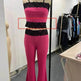 Top Bootleg Pants Suit Two-piece Set - EX-STOCK Canada
