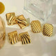 Trendy 18K Gold Stainless Steel Cube Wave Stud Earrings for Women Wedding Earrings - EX-STOCK CANADA