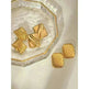 Trendy 18K Gold Stainless Steel Cube Wave Stud Earrings for Women Wedding Earrings - EX-STOCK CANADA