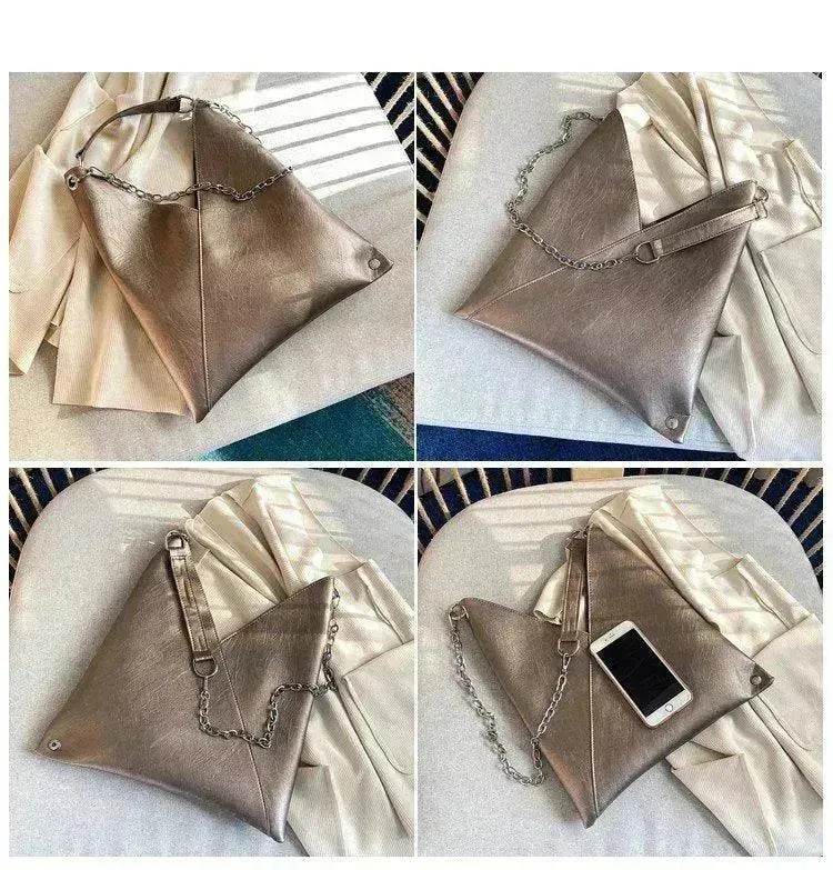 Trendy Casual Pleated Chain Zipper Women Handbag - EX-STOCK Canada