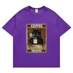 Trendy Short Sleeve Cat Poster Printed Unisex Casual T-shirt - EX-STOCK CANADA
