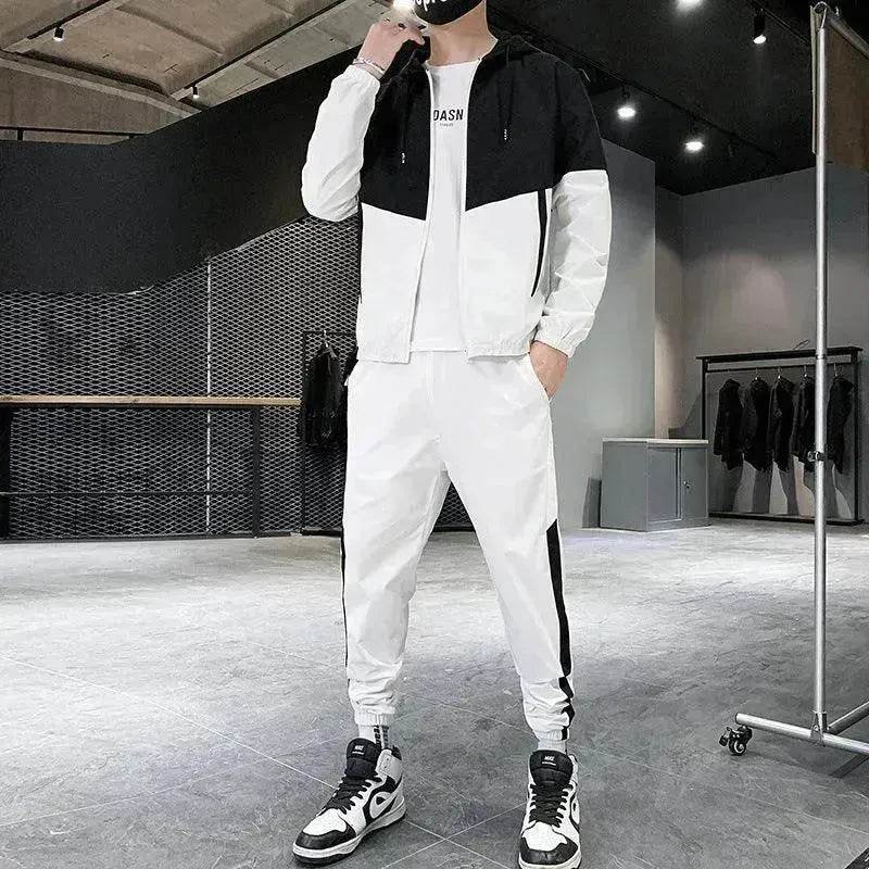Trendy Suit Men's Hooded Jacket Trousers Two-Piece Suit - EX-STOCK Canada