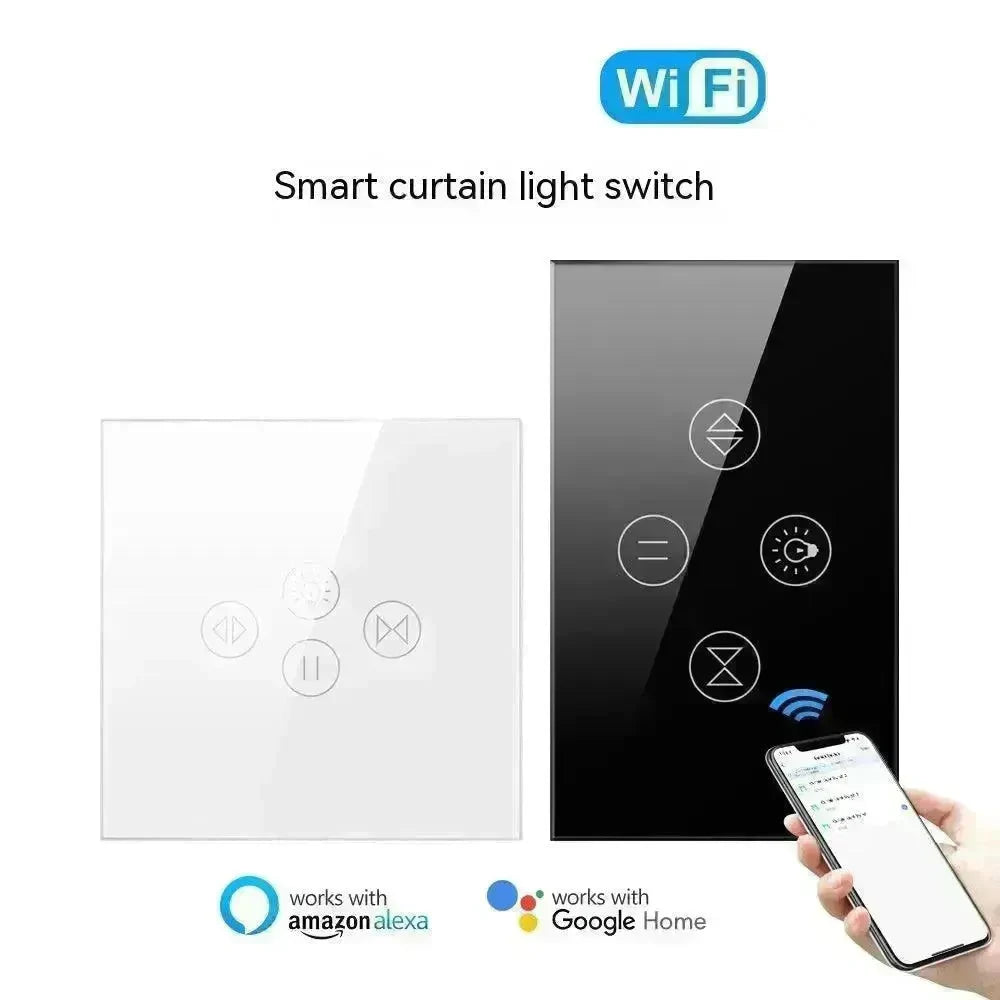 Tuya Smart WiFi Roller Shutter Curtain Light Wall Switch Voice Control Work With Alexa - EX-STOCK CANADA