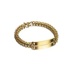Unisex Titanium Steel Curved Plate Rose Gold Plated Bracelet - EX-STOCK CANADA