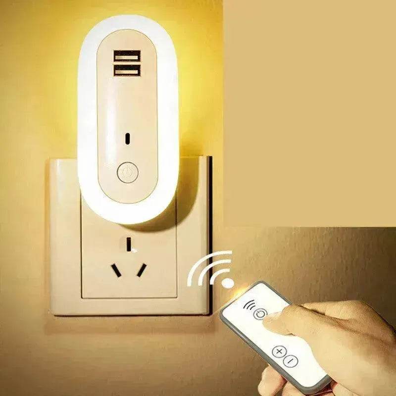 USB Remote Control Wall Lamp Timing Dimming Night Light Simple Bedroom Living Room Corridor LED Wall Lamp Socket - EX-STOCK Canada