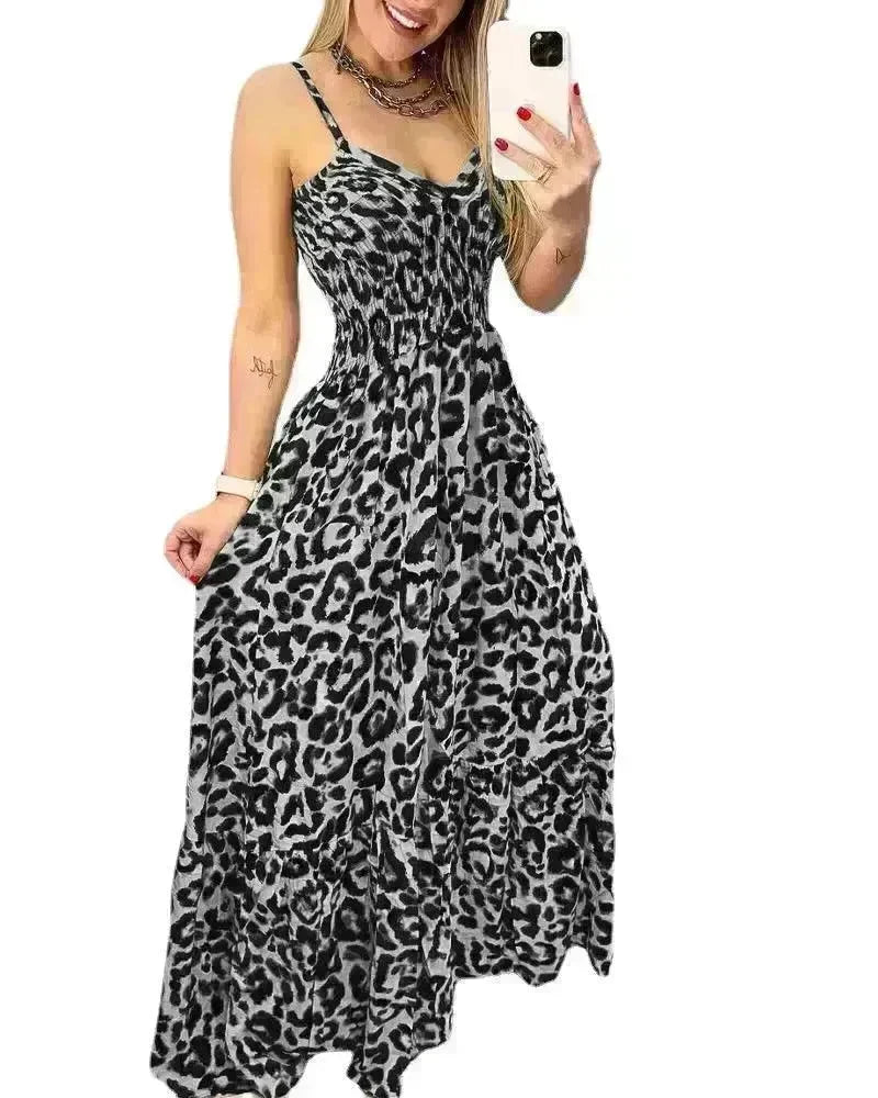 V-neck Brace Dress High Waist Temperament - EX-STOCK CANADA