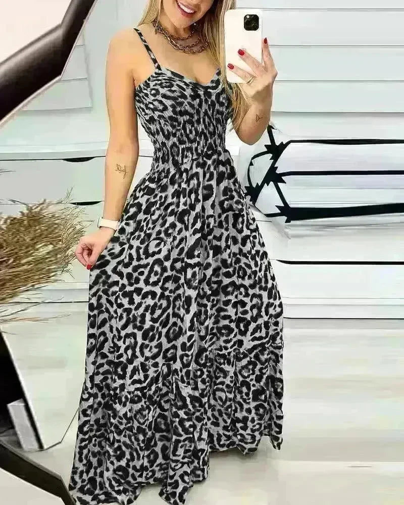 V-neck Brace Dress High Waist Temperament - EX-STOCK CANADA