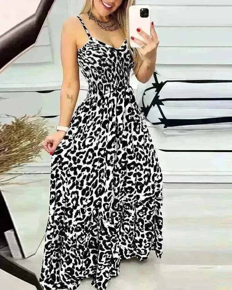 V-neck Brace Dress High Waist Temperament - EX-STOCK CANADA