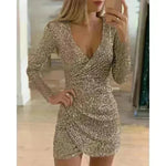 V-neck Hip Irregular Skirt Long Sleeve Women - EX-STOCK CANADA
